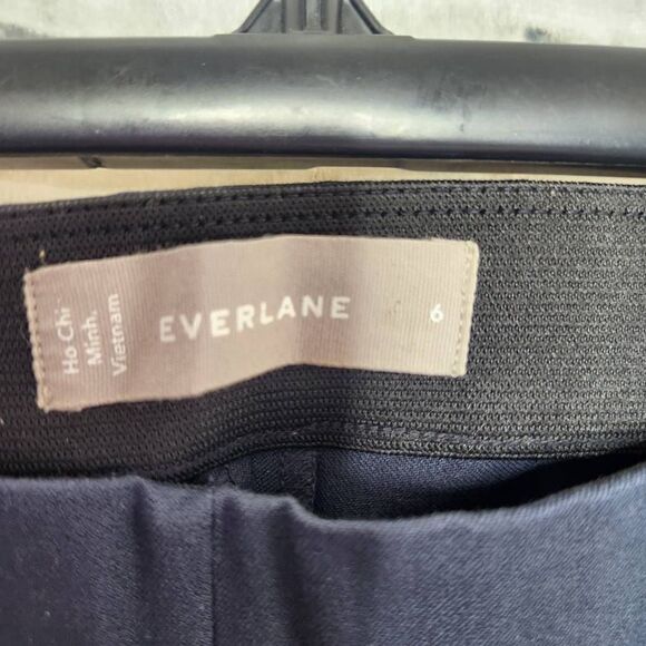 Everlane The Side-Zip Stretch Cotton Pants Navy Blue Size 6 Pull On Trousers - Picture 9 of 12